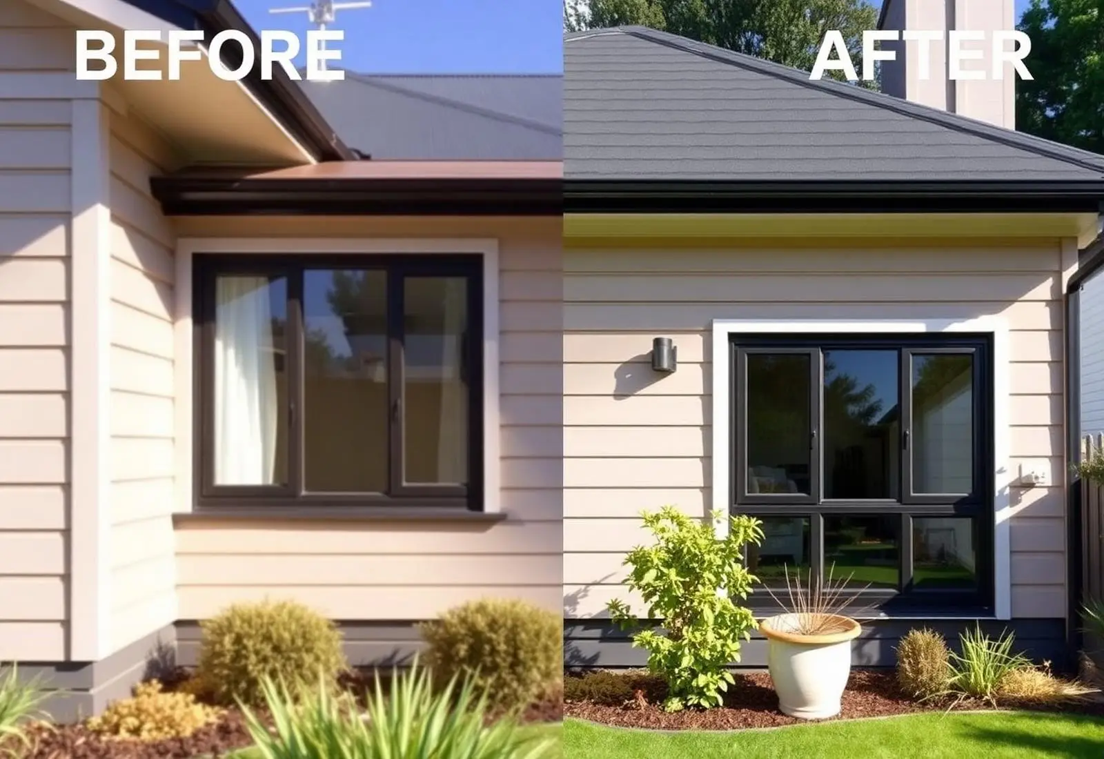 Completed exterior after window upgrade